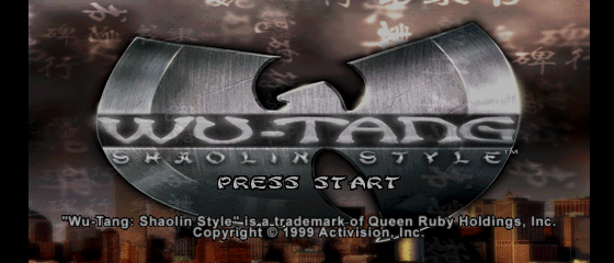 Wu-Tang: Shaolin Style Title Screen